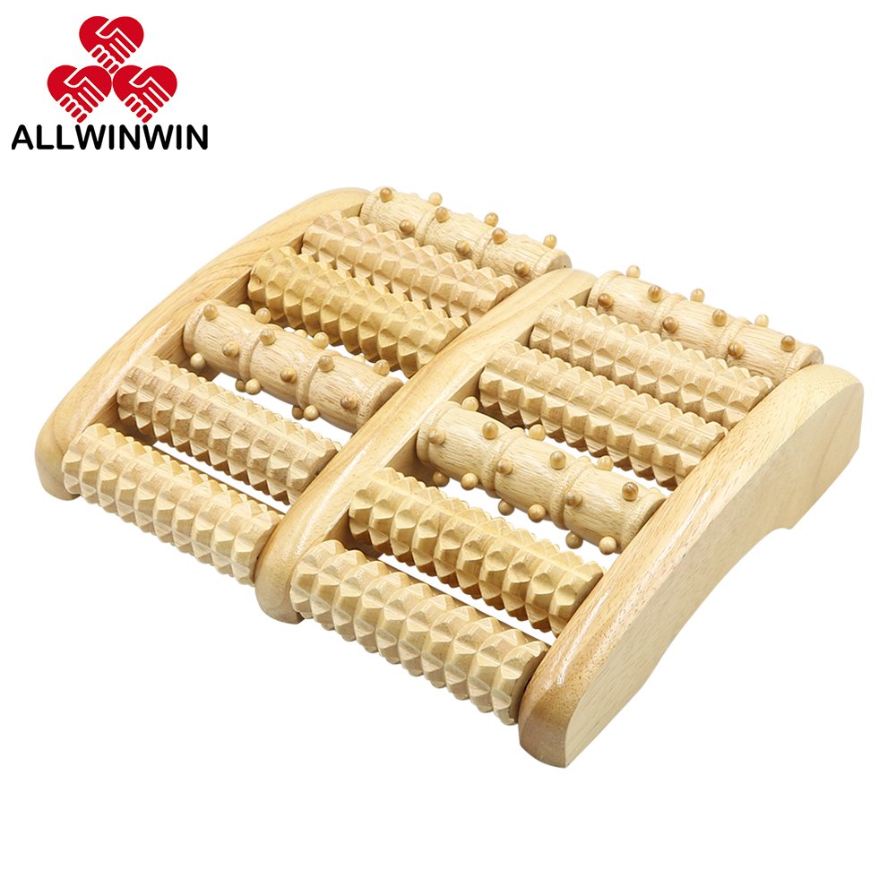 ALLWINWIN FTR25 Foot Massage Roller - 5 Row Wooden Plantar Fasciitis